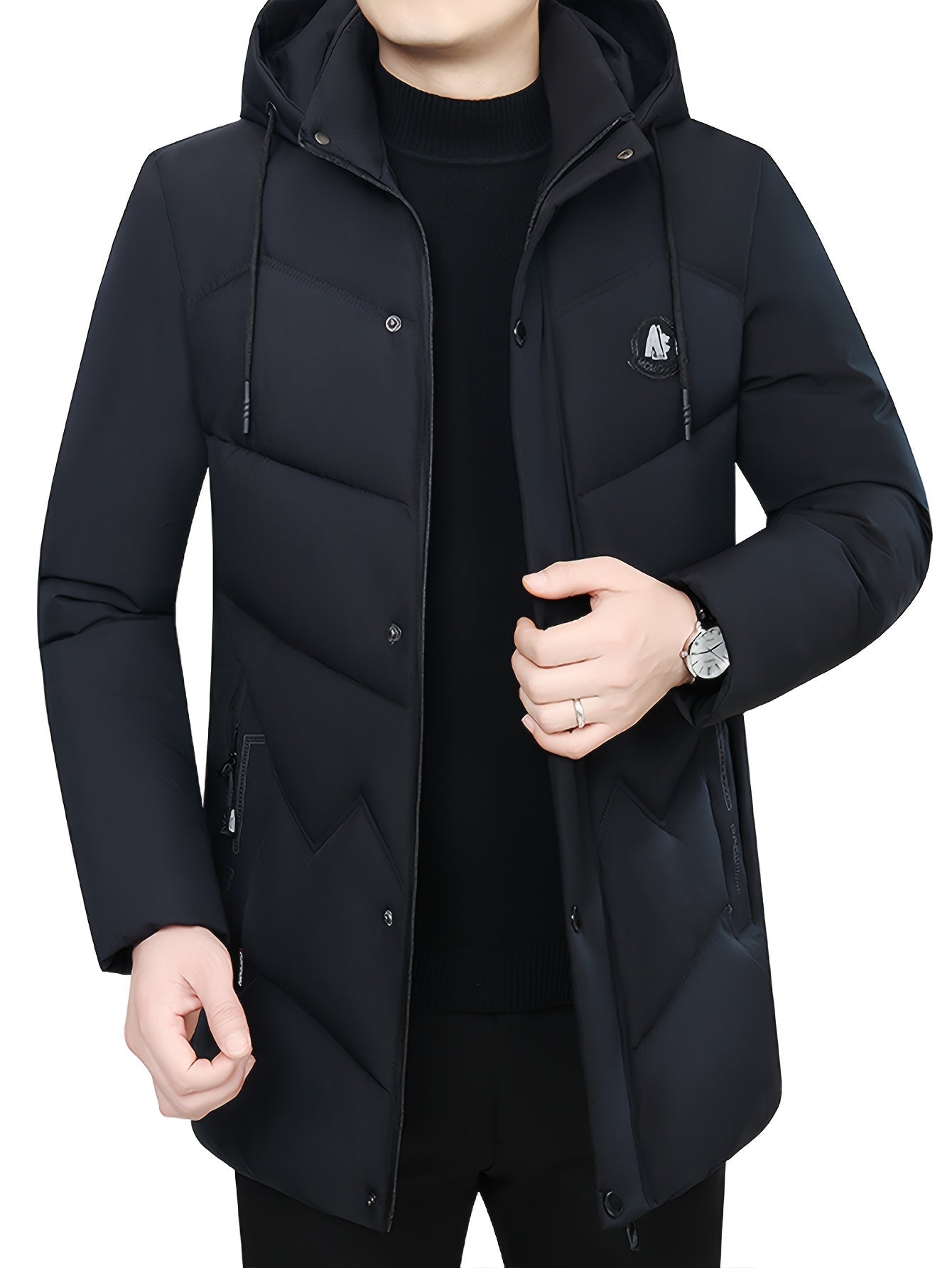 Casual Puffer Wintermantel mit Fleece-Futter und Reissverschluss-Tasche für Herren | Ideal für den Winter