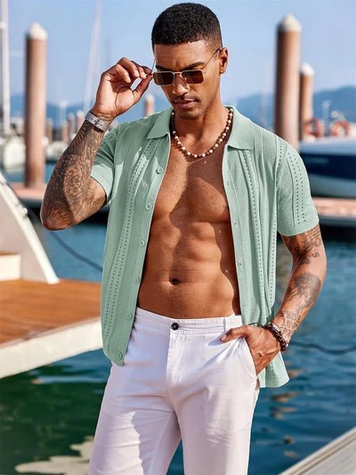 Semyon – Modisches Strickhemd Mit Aufwendigem Muster