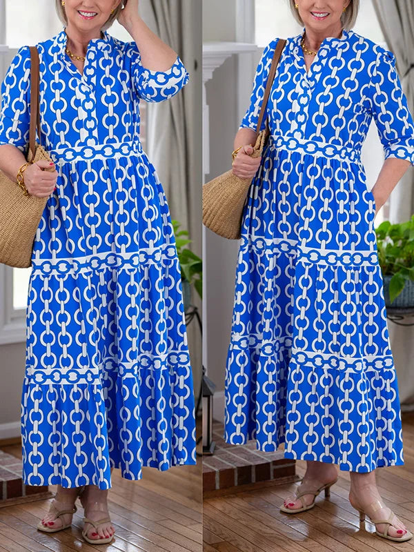 Damen Bedrucktes Sommer Kleid | Maxi