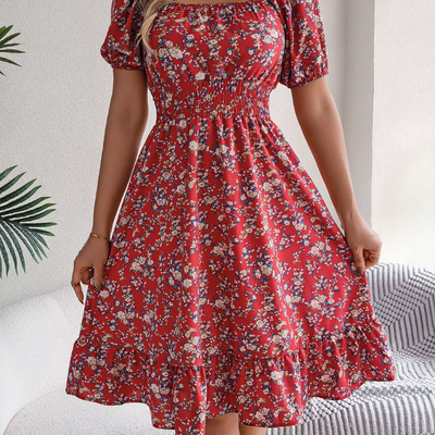 Gretel – Romantisches Blumenkleid mit Puffärmeln