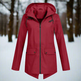 Daisy | Klassische wasserdichte Jacke für Regenwetter – Weinrot