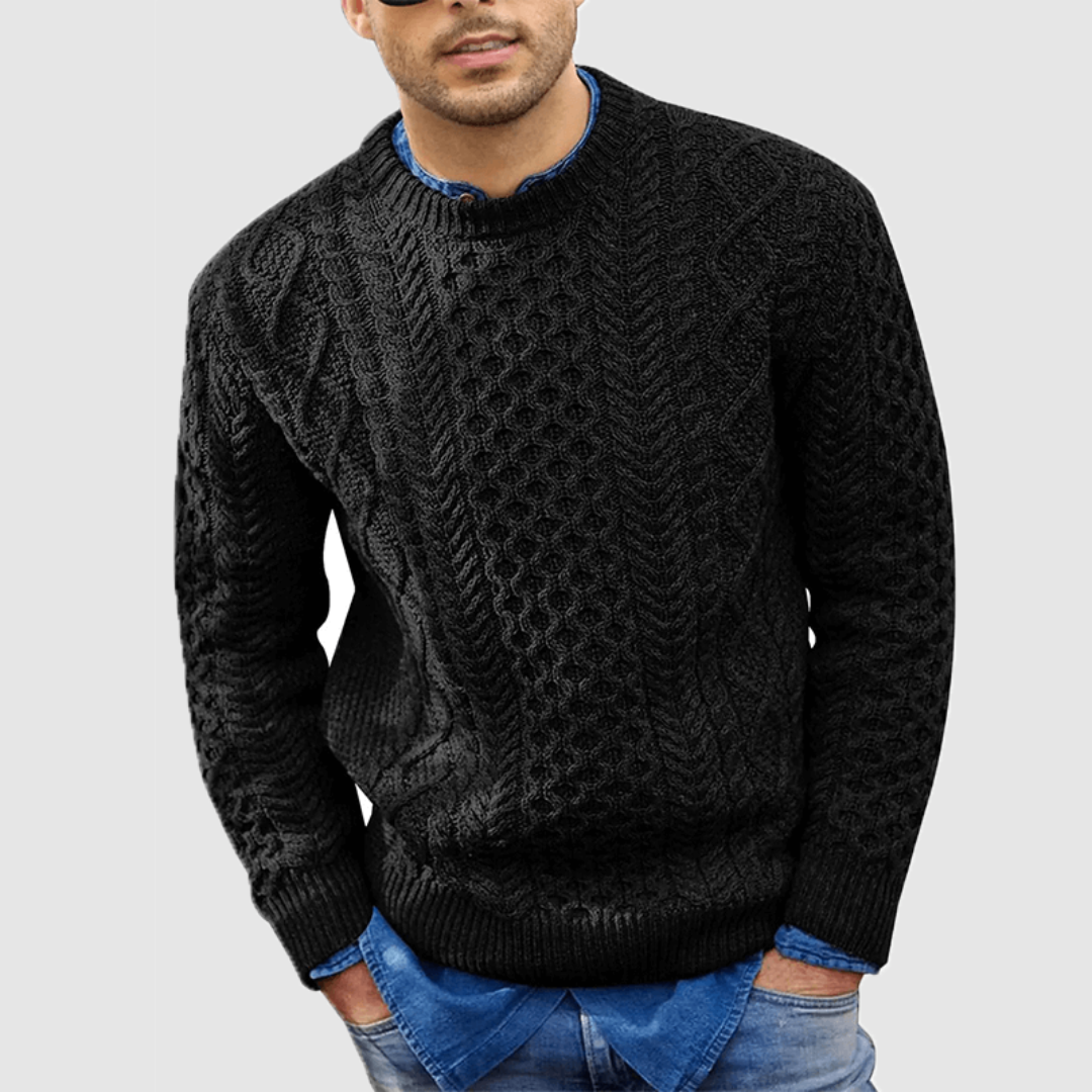 Herren Strukturierter Zopfstrick Pullover | Warme