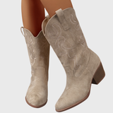 Jolene | Auffällige Western Cowboystiefel mit Weiter Wadenweite – Beige