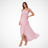 Imogen Maxi Kleid | Ärmelloses Halter Rückenfreies Sommerkleid – Rosa