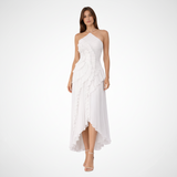 Imogen Maxi Kleid | Ärmelloses Halter Rückenfreies Sommerkleid – Weiß