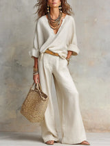 Zinnoria - Luftiger Leinen-Zweiteiler – Beige