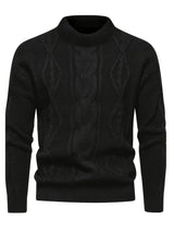 Kael - Strickpullover mit Stehkragen – Schwarz