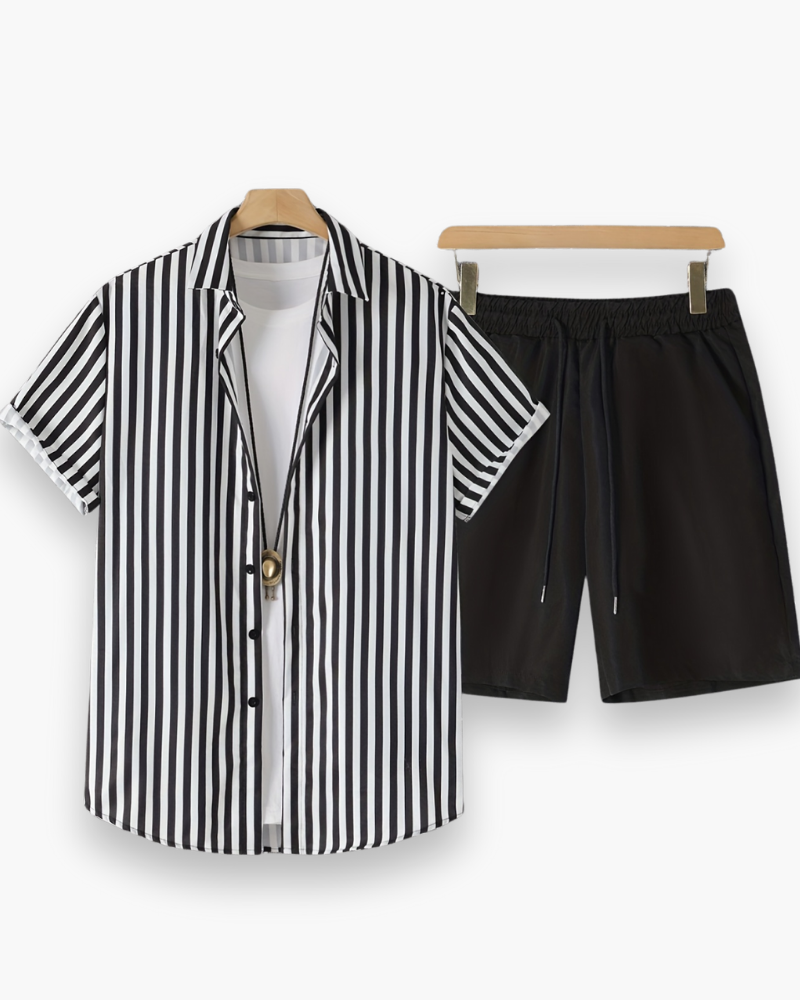 Herren Freizeit Set mit Streifen | Sommerlich & Bequem