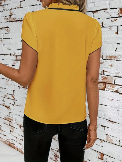 Bethany - Farbe Blockieren Kurz Ärmel Hemd