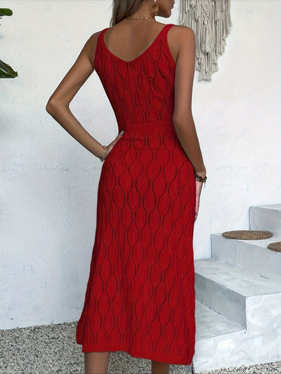 Luciana - Ärmelloses Langes Strickkleid Im Mantelstil