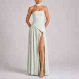 Emma | Elegantes Herbst-Hochzeits Maxikleid – Hellgrün