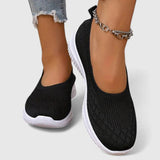 Lara | Damen Leichte Slip-On Strick Ballerinas – Schwarz