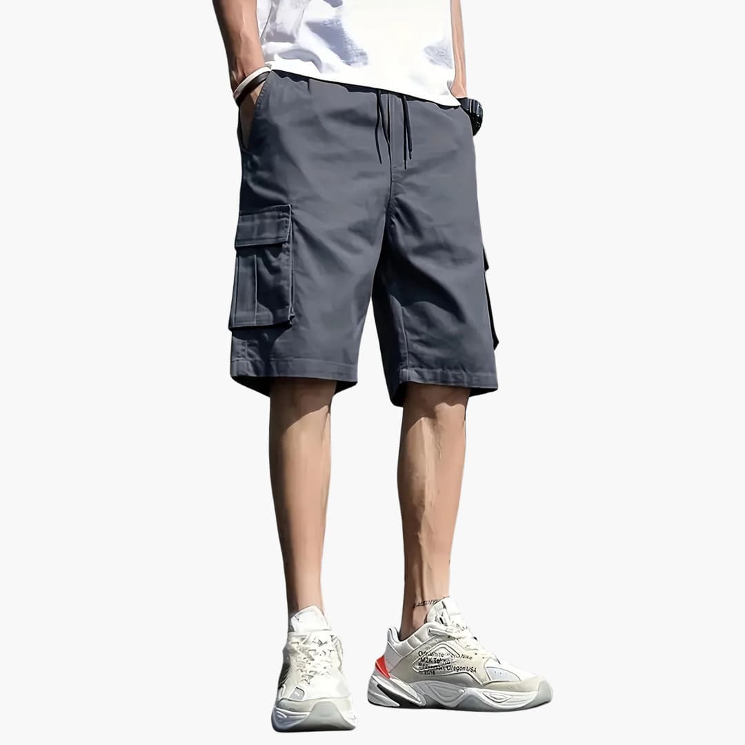 Herren Cargo Shorts mit Kordelzug und Klappentaschen