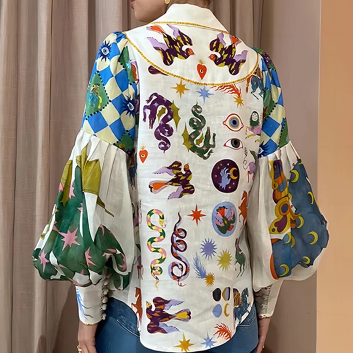 Milagros® | Bedruckte bunte Bluse