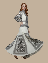 Anja | Damen Plissiertes Maxi-Abendkleid – Schwarz