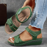 Orthopädische Damensandalen mit Fußbett – Olivgrün