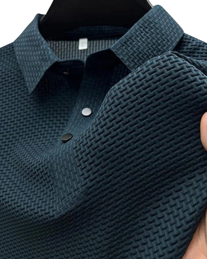 Herren Texturiert Stil Poloshirt | Kurzarm