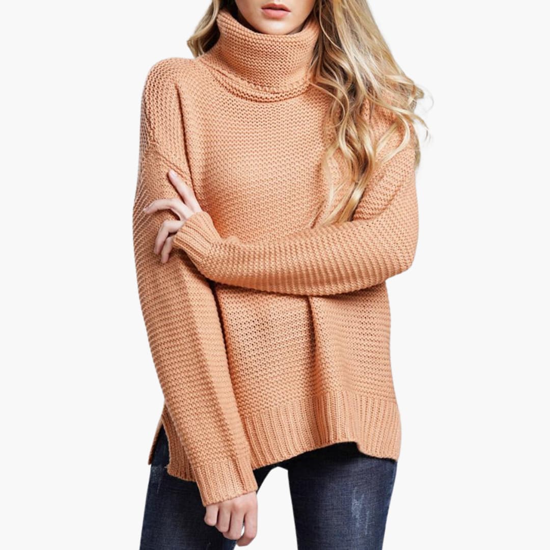 Damen pullover mit Rollkragen und langen Ärmeln