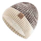 Vintage Vibe Mütze | Retro gefütterte Wintermütze mit lässigem Strickdesign – Beige
