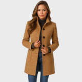 AGNES / ELEGANTER DAMENMANTEL MIT PERFEKTEM SCHNITT – Khaki