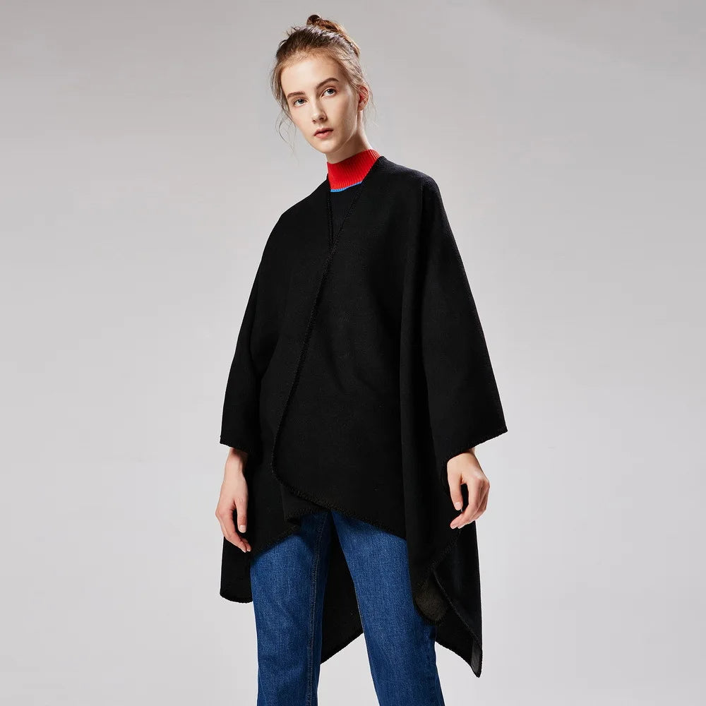Elke® | Warmer Poncho mit fließendem Schnitt