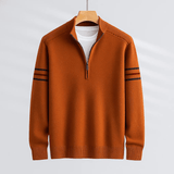 Philipp | Stilvoller Pullover Herren modern Halbreißverschluss – Braun