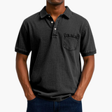 Herren Kurzarm Baumwoll Polo – Schwarz