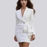Lena | Damen Maßgeschneidertes Jacken Und Rock Set – Weiß