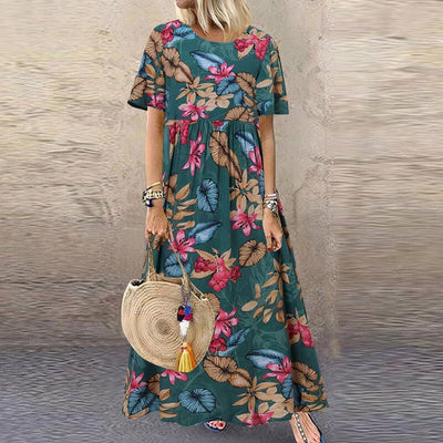 Lotte – Lebendiges Blumen-Maxikleid für einen eleganten Look