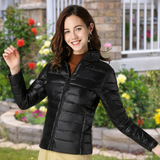 Damen Gestepptes Reißverschluss Jacke – Schwarz
