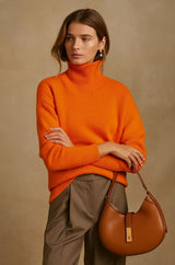 Lara | Feiner Kaschmirpullover für Damen jeden Tag – Orange