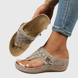 Stefanie | Damen Slip-On Flache Sandalen – Khaki