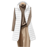 Bequeme Lange Damen Bodywarmer - Rianne – Weiß