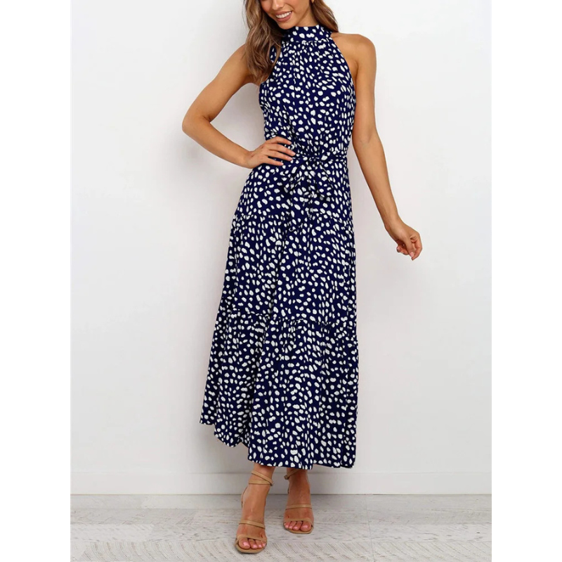 Elegantes Neckholder Kleid Ohne Ärmel Für Damen | Midi