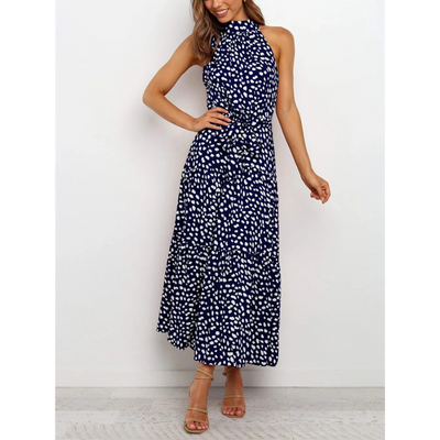 Elegantes Neckholder Kleid Ohne Ärmel Für Damen | Midi