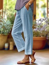 Livia | Modische Hose Damen Straight Look – Blau
