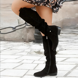 Madeleine™ Kniehohe Wildleder-Stiefel | Elegante Damen Stiefel – Schwarz