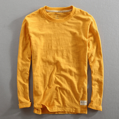 Herren Klassisches Langarm Crew Neck Hemd | Lässig