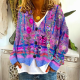 Hannah | Kuscheliger farbenfroher Pullover – Viola