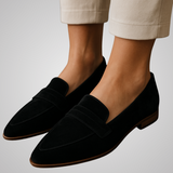 Damen Loafer Aus Samt – Schwarz