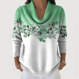 Elisa | Damen Pullover elegant und zeitlos floral – Minze
