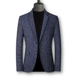 Max | Eleganter Herrenblazer im klassischen Tartan-Stil – Blau