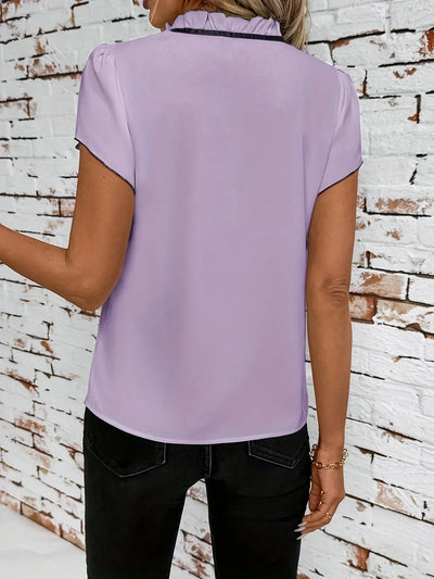 Bethany - Farbe Blockieren Kurz Ärmel Hemd