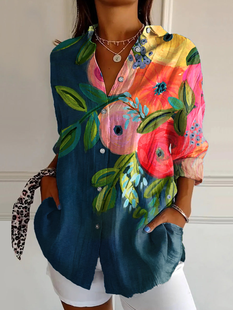 Sigrid | Floral Print Button-Up Shirt