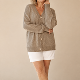 Halcyon - Soft-Touch-Cardigan mit Knöpfen – Camel