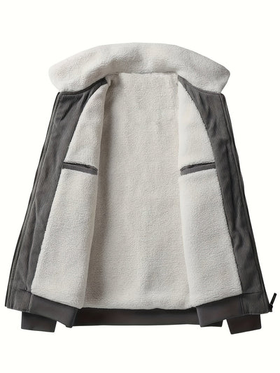 Lässige Label-Patch Fleece-gefütterte Winterjacke für Herren | Ideal für den Winter