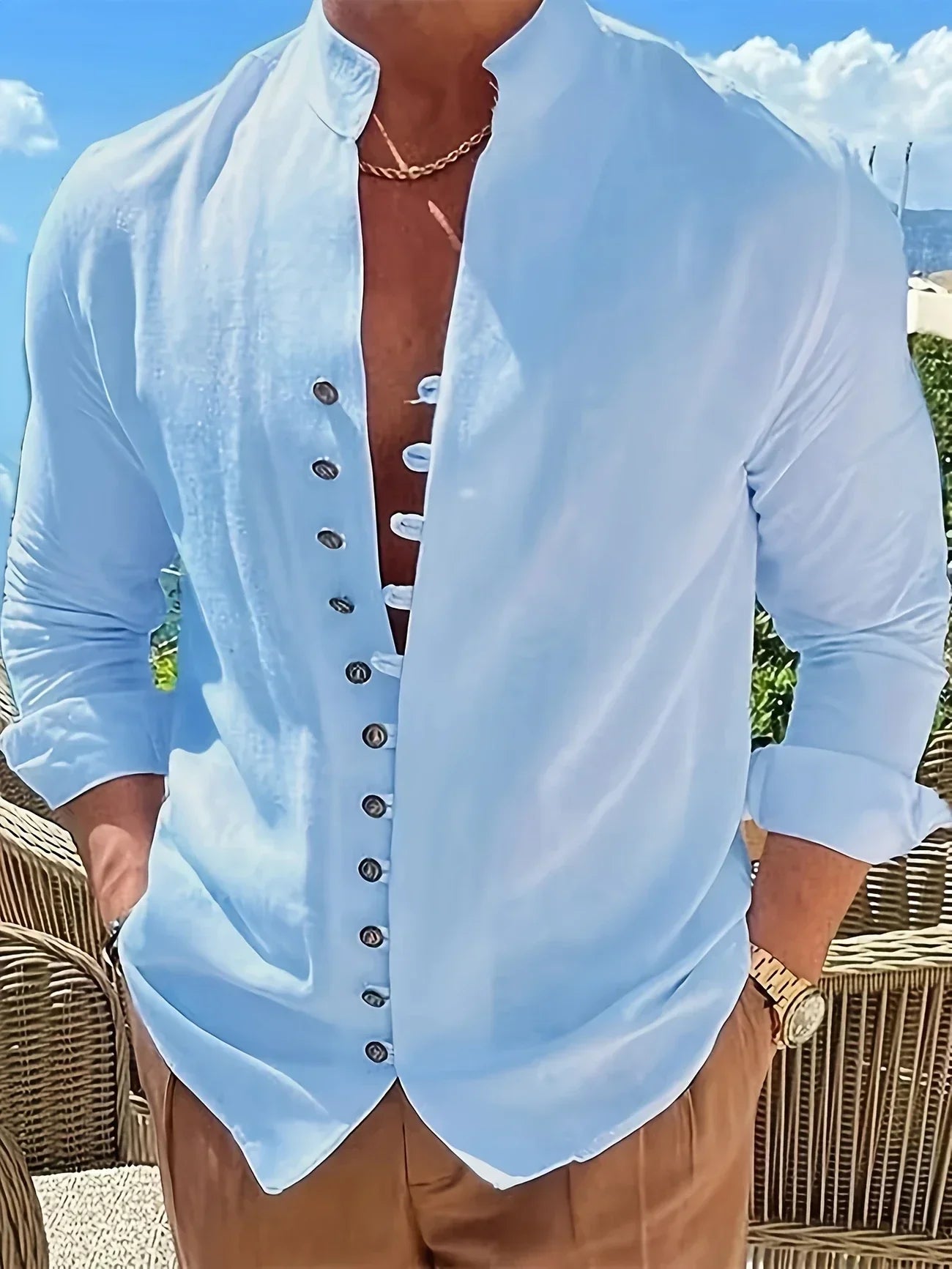 Shayne - Leichtes Hemd Aus Baumwoll Leinen Mit Langen Ärmeln