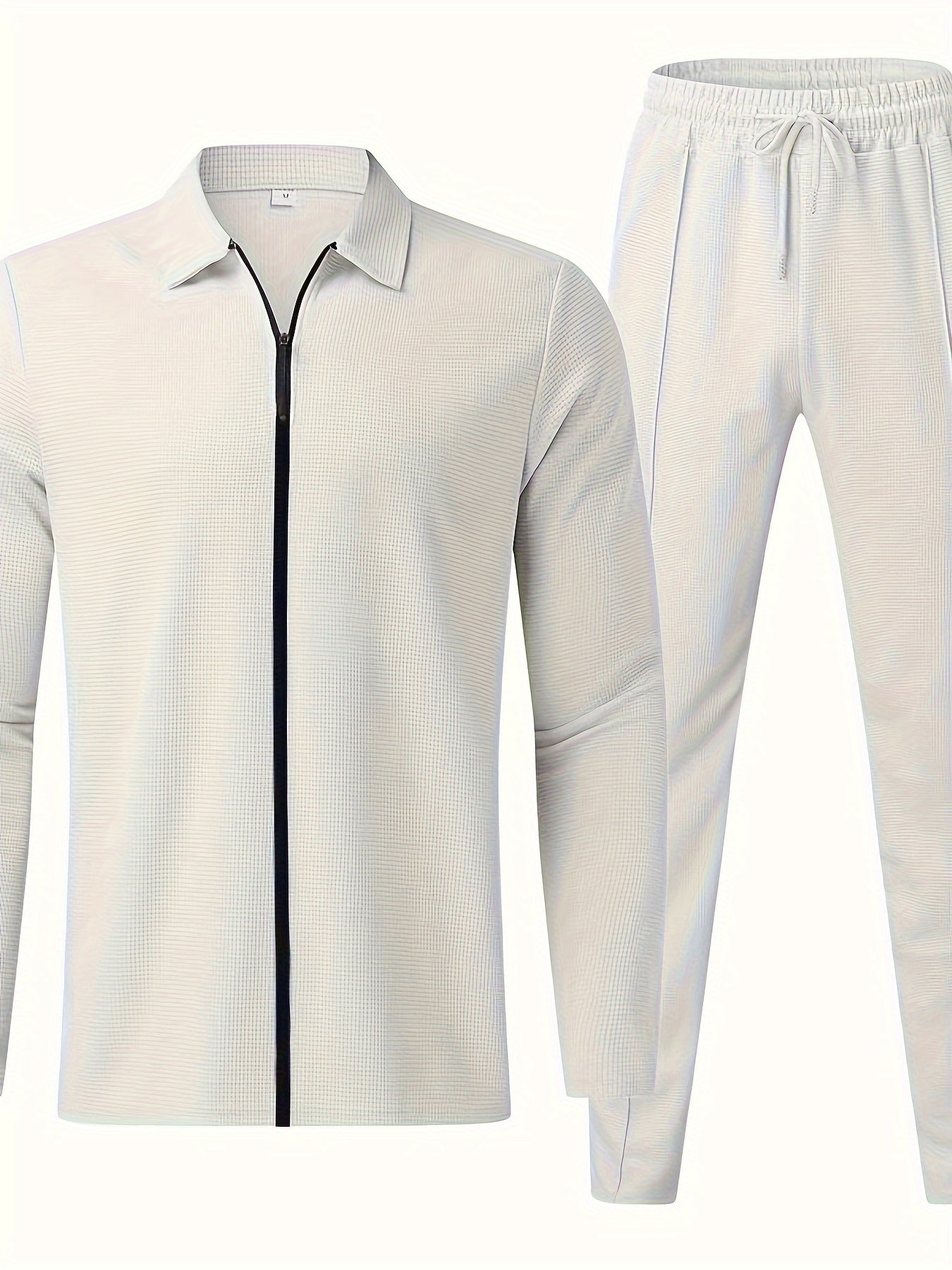 Herren Casual Solid Farbe Full Zip Baumwolle Trainingsanzug mit Kordelzug Hosen | Perfekt für Outdoor-Aktivitäten