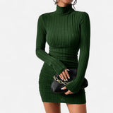 Mini-Kleid für Damen mit figurformender Wirkung – Dunkelgrün