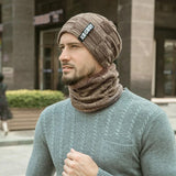 Winter Set | Schal und Mütze für kalte Tage – Khaki-Set